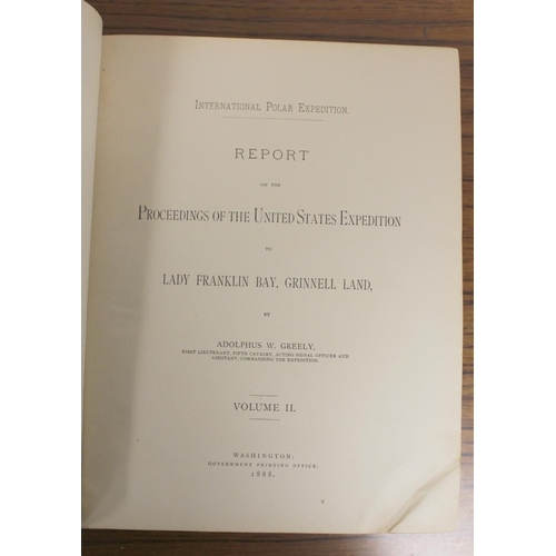 72 - GREELY A.W.  Report on the Proceedings of the United States Expedition to Lady Franklin Bay, Grinnel... 