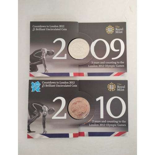 115 - Great Britain- Countdown to London 2012 £5 Brilliant Uncirculated Four Coin Set from the Royal Mint.... 