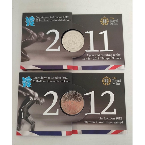 115 - Great Britain- Countdown to London 2012 £5 Brilliant Uncirculated Four Coin Set from the Royal Mint.... 