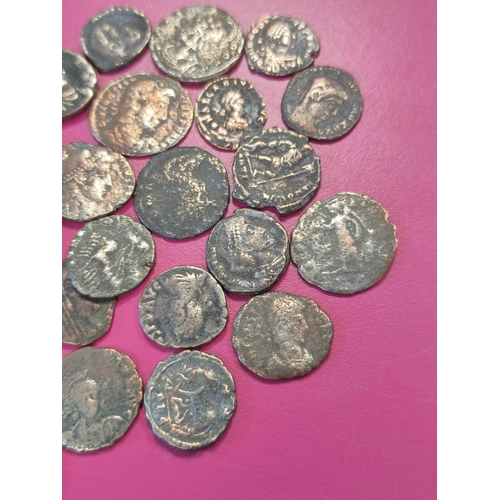 78 - Roman- Quantity of Roman coins comprising of Siliquae & Follis. To include issues of Valens, Con... 