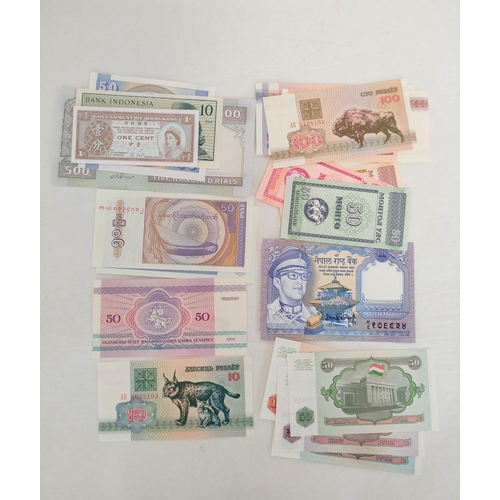 129 - Banknotes- Pristine world banknotes predominantly comprising of Asian and Soviet Eastern block issue... 