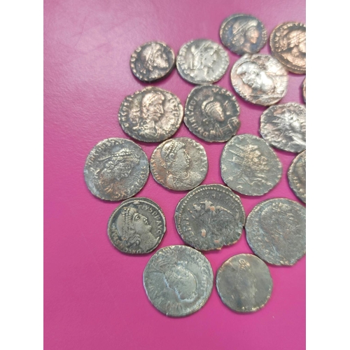 79 - Roman- Quantity of Roman coins comprising of silver plated Follis. To include examples with radiant ... 