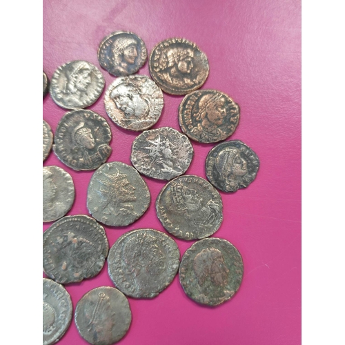 79 - Roman- Quantity of Roman coins comprising of silver plated Follis. To include examples with radiant ... 