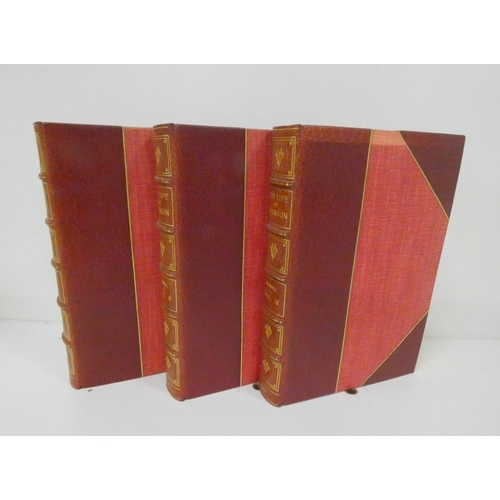 203 - BOSWELL JAMES.  The Life of Samuel Johnson. 3 vols. Intro. by Austin Dobson. Illus. Nice half maroon... 