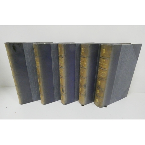 211 - AUSTEN JANE.  The Novels, ed. by R. W. Chapman. The set of 5 vols. Frontis. Good half blue calf, uni... 