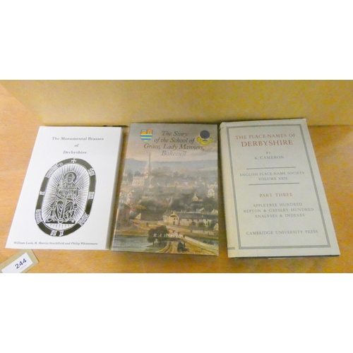 244 - GLOVER STEPHEN.  The History, Gazetteer & Directory of the County of Derby. 2 vols. Fldg. map. I... 