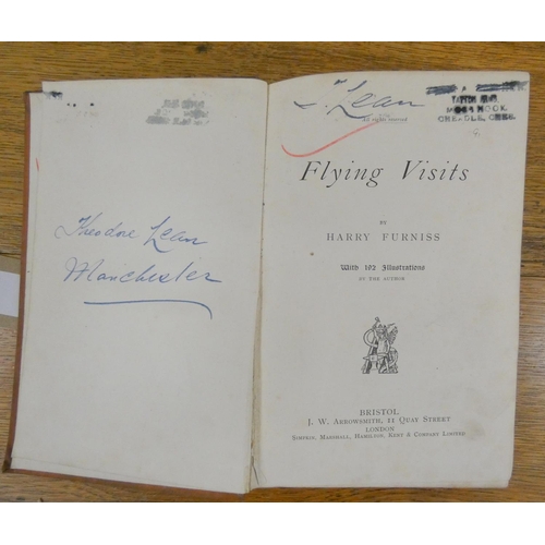 89 - FURNISS HARRY.  Flying Visits. Illus. Worn orig. cloth. Various unsightly ownership inscriptions, et... 