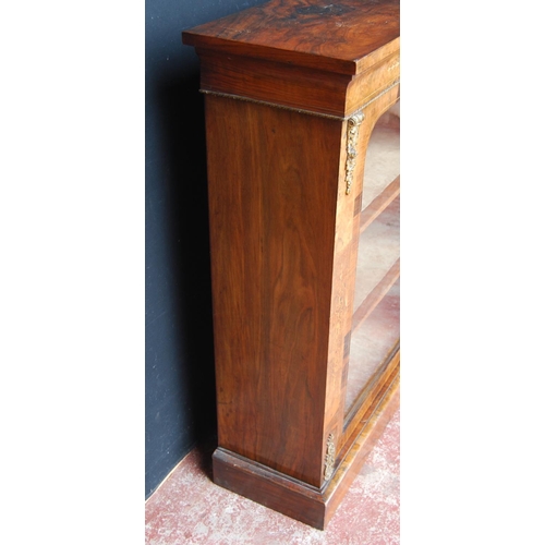 313 - 19th century French inlaid burr walnut pier cabinet, the inlaid frieze above a glazed door enclosing... 