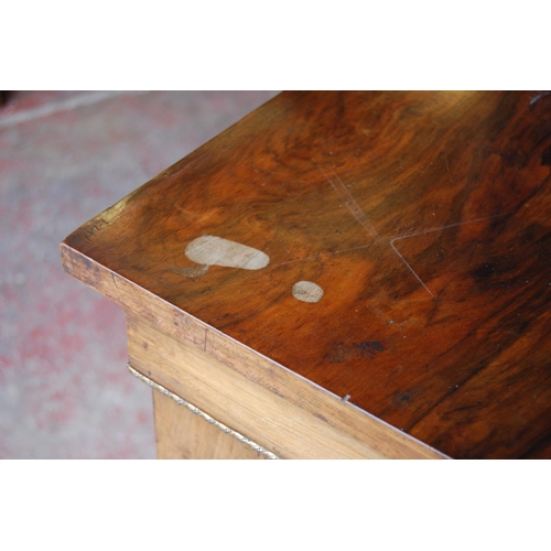 313 - 19th century French inlaid burr walnut pier cabinet, the inlaid frieze above a glazed door enclosing... 