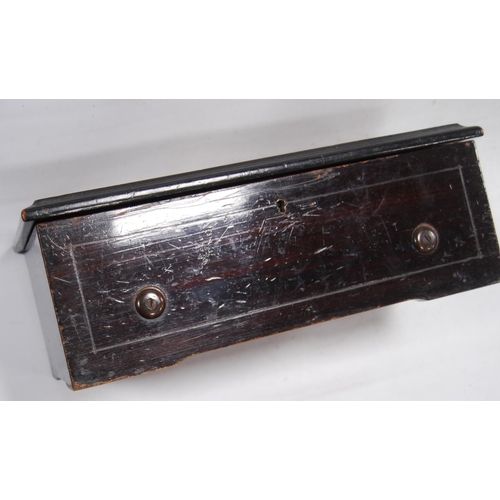 128 - Late 19th century inlaid rosewood music box, the glazed panel enclosing a single cylinder, 11.5cm hi... 