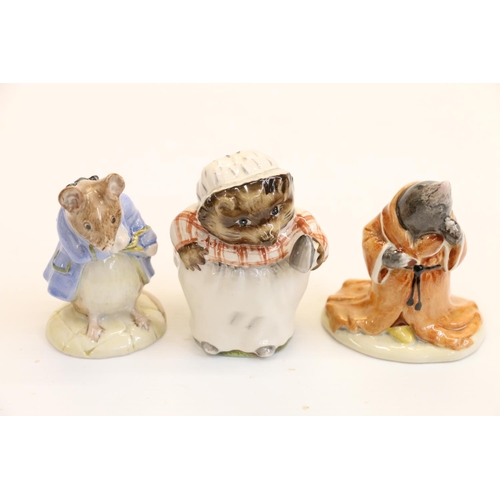 10 - Three Royal Albert Beatrix Potter Models to include Mrs Tiggy Winkle, Gentleman Mouse, and Mole.  (3... 