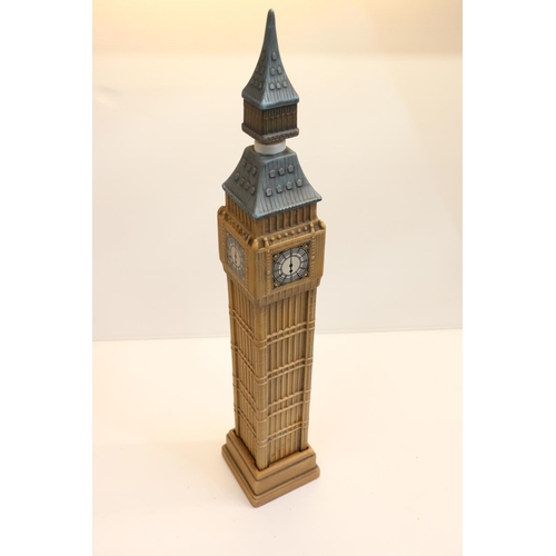 17 - Ceramic musical decanter in the form of Big Ben, approximately 50cm.