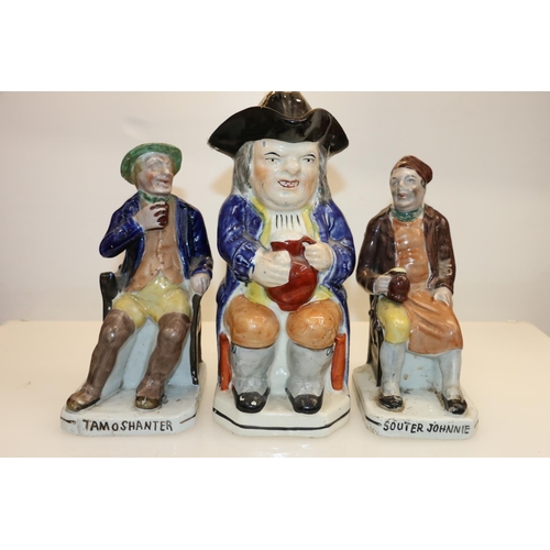 37 - Tam O 'Shanter and Souter Johnnie ceramic models, and a character jug.