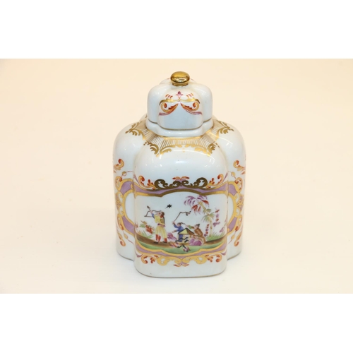 41 - Sevres porcelain tea bottle decorated with archery scene.