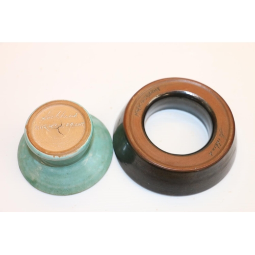 52 - Lochhead of Kirkcudbright Studio Pottery two piece ashtray, 13.5cm diameter.