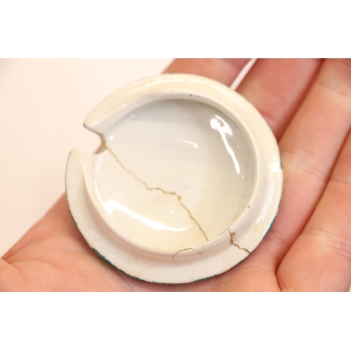 7 - Wemyss plum decorated preserve pot, 8cm.  (a/f)