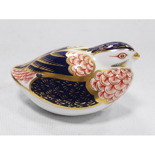 173 - Four Royal Crown Derby animal paperweights modelled as a robin redbreast, horse, rabbit and another ... 