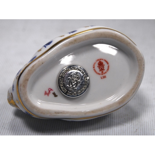 173 - Four Royal Crown Derby animal paperweights modelled as a robin redbreast, horse, rabbit and another ... 