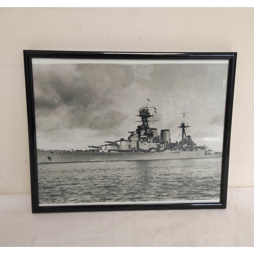 441 - HMS Hood interest: A collection of commemorative objects relating to HMS Hood to include a modern fr... 