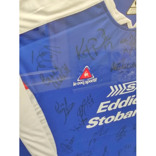 229 - Framed Carlisle United signed football shirt 2005-2007 season.