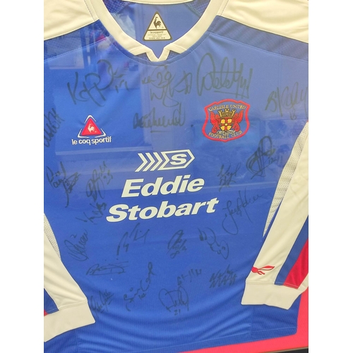 229 - Framed Carlisle United signed football shirt 2005-2007 season.