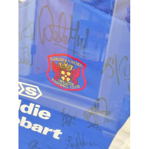 229 - Framed Carlisle United signed football shirt 2005-2007 season.