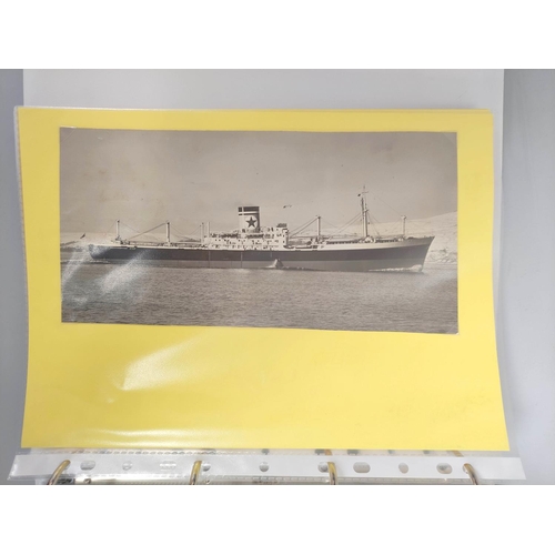 211 - A nautical photographic album from the collection of an avid collector comprising of historic views ... 