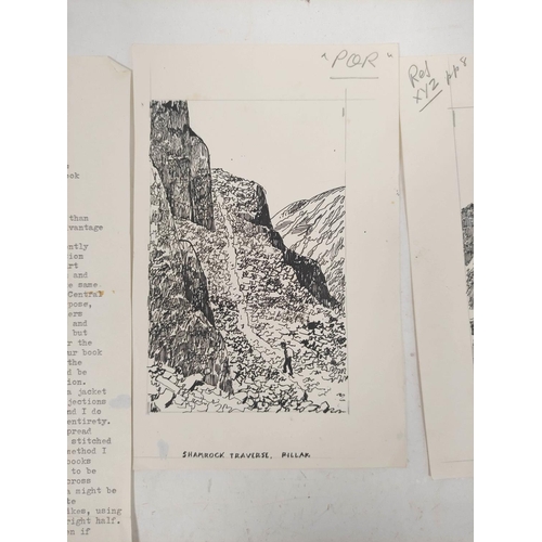 103 - WAINWRIGHT ALFRED.  West Wall Traverse, Scafell & Shamrock Traverse, Pillar. 2 original pen &... 