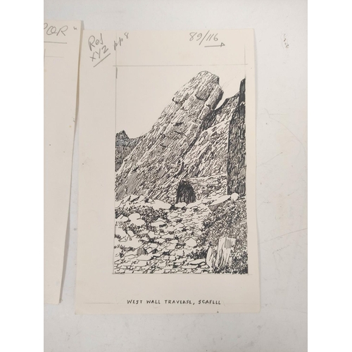 103 - WAINWRIGHT ALFRED.  West Wall Traverse, Scafell & Shamrock Traverse, Pillar. 2 original pen &... 