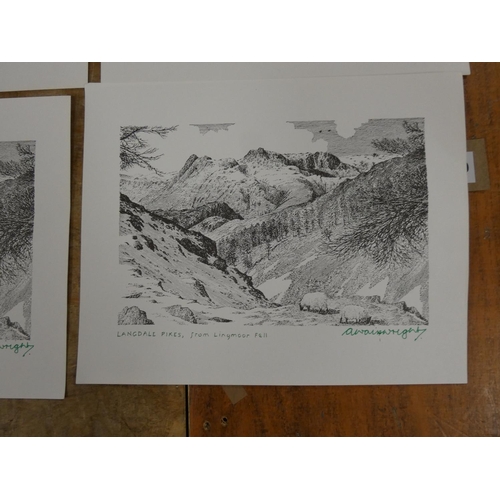 110 - WAINWRIGHT ALFRED.  The Peniston Fell, Borrowdale & The Langdale Pikes from Lingmoor F... 