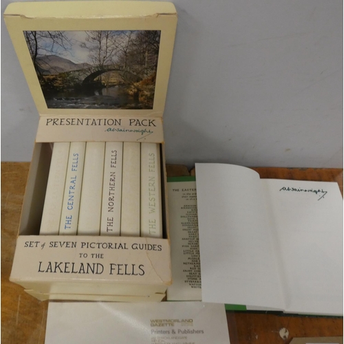 111 - WAINWRIGHT A.  Set of Seven Pictorial Guides to the Lakeland Fell. 7 vols. in d.w's & card Prese... 