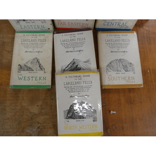 113 - WAINWRIGHT A.  A Pictorial Guide to the Lakeland Fells, Set of Seven Volumes, each in d.w., varying ... 