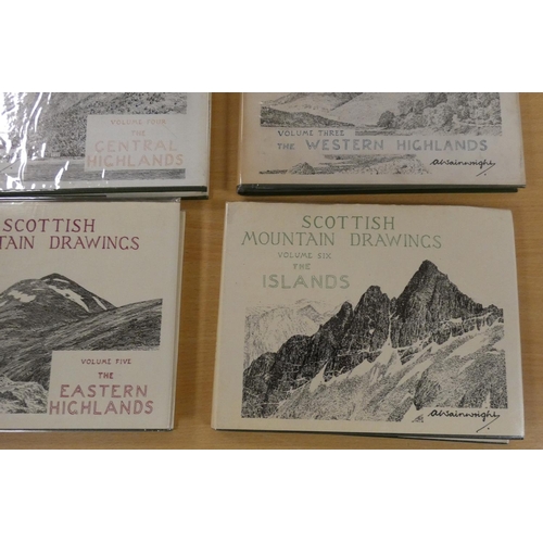 133 - WAINWRIGHT A.  Scottish Mountain Drawings. 6 vols. 1st & early eds. in d.w's.... 