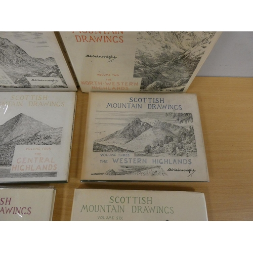 133 - WAINWRIGHT A.  Scottish Mountain Drawings. 6 vols. 1st & early eds. in d.w's.... 