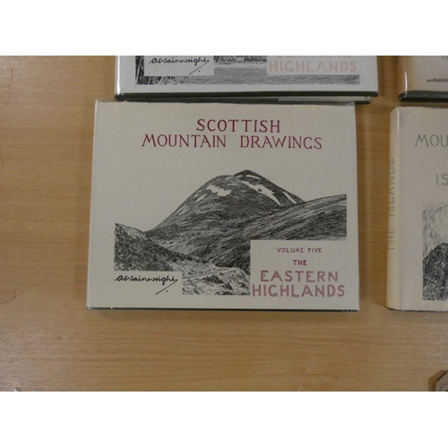 133 - WAINWRIGHT A.  Scottish Mountain Drawings. 6 vols. 1st & early eds. in d.w's.... 