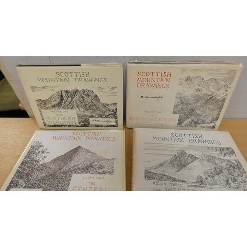 134 - WAINWRIGHT A.  Scottish Mountain Drawings. 6 vols. 1st & early eds. in d.w's.... 