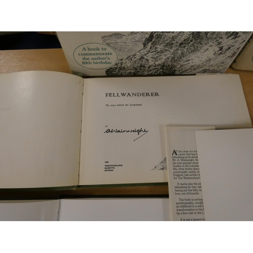 138 - WAINWRIGHT A.  Ex-Fellwanderer. D.w. & signed in green ink by Wainwright. 1987; also 5 other cop... 