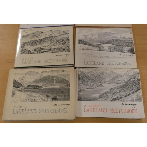 141 - WAINWRIGHT A.  Lakeland Sketchbook. 9 various copies & eds. in d.w's, varying cond., incl. ... 