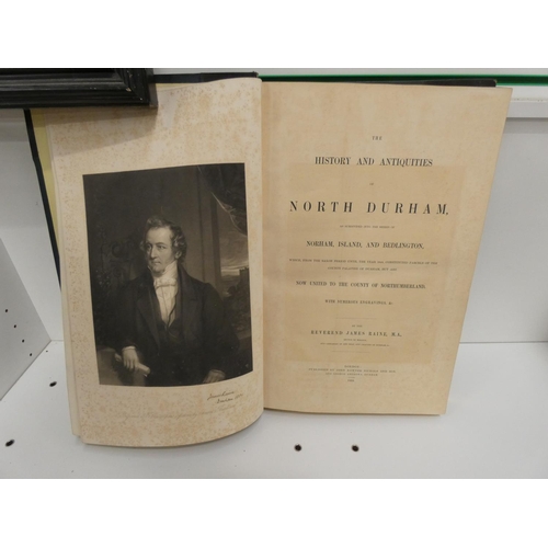 155 - RAINE JAMES.  The History & Antiquities of North Durham. Eng. port. frontis, map &... 