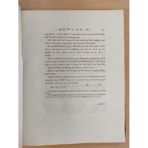 296 - FENN JOHN. Original Letters Written During the Reigns of Henry VI, Edward IV & Richard III. 2 vo... 