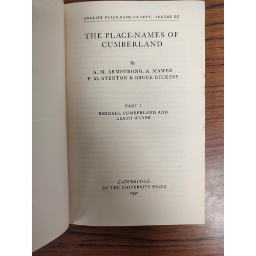 312 - English Place-Name Society.  The Place-Names of Cumberland. 3 vols. Orig. blue cloth in to... 