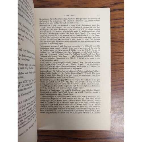 312 - English Place-Name Society.  The Place-Names of Cumberland. 3 vols. Orig. blue cloth in to... 