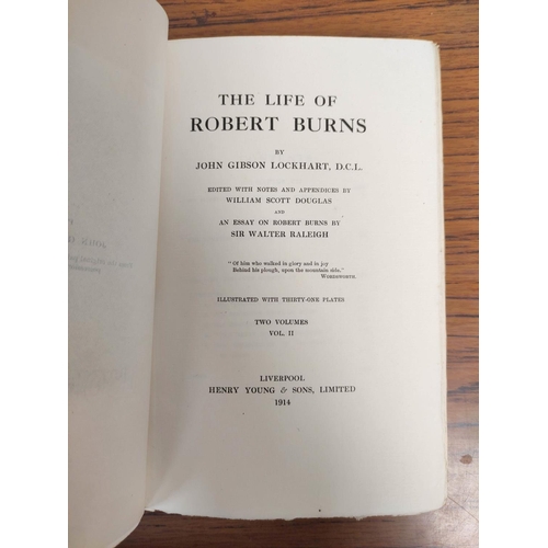 328 - LOCKHART J. G.  The Life of Robert Burns. 2 vols. Ltd. ed. 135/500. Frontis & plates. Qtr. ... 