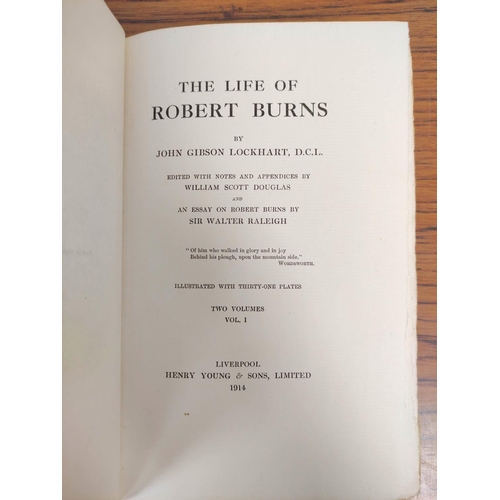 328 - LOCKHART J. G.  The Life of Robert Burns. 2 vols. Ltd. ed. 135/500. Frontis & plates. Qtr. ... 