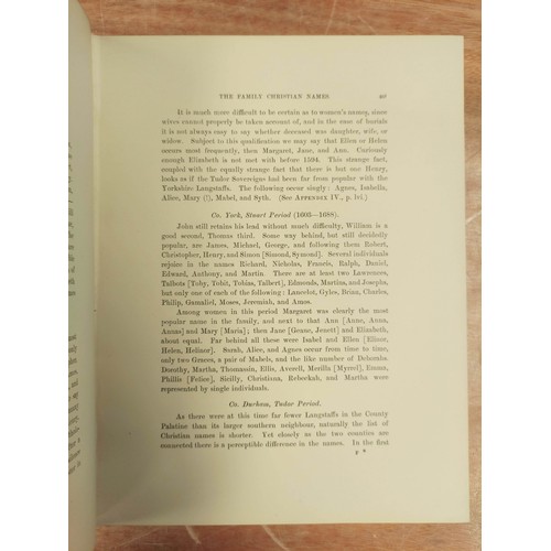 174 - LONGSTAFF GEORGE BLUNDELL.  The Langstaffs of Teesdale & Weardale, Materials for a History of a ... 