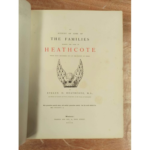 177 - HEATHCOTE EVELYN D.  An Account of Some of the Families Bearing the Name of Heathcote whic... 