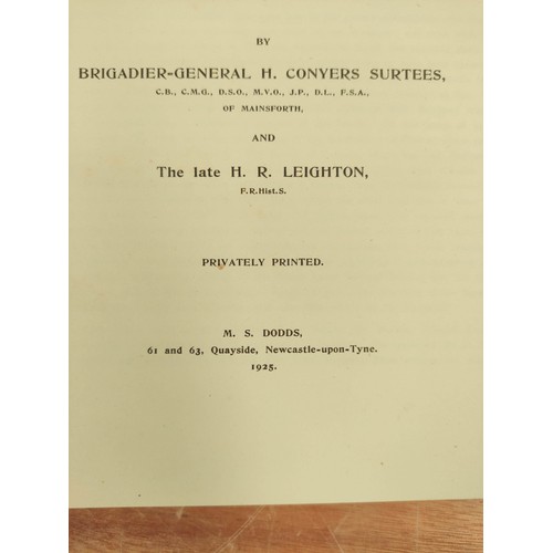 181 - SURTEES BRIG-GEN H. CONYERS & LEIGHTON H. R.  Records of the Family of Surtees, Its Descent... 