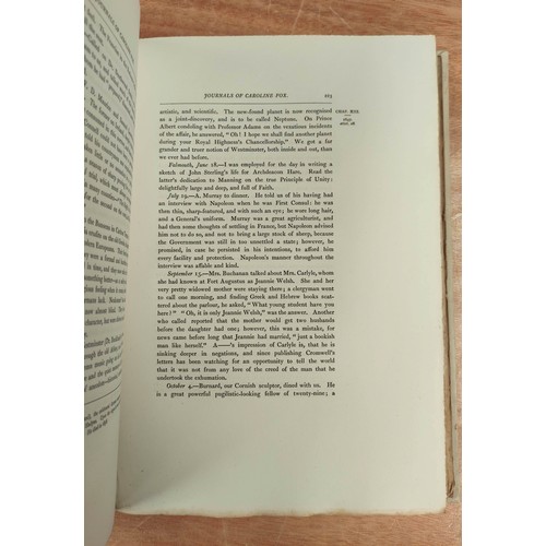 185 - FOX CAROLINE.  Memories of Old Friends Being Extracts from the Journals & Letters, ed. by H... 