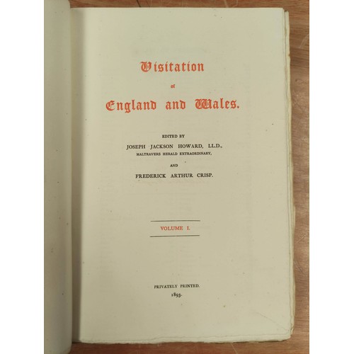 187 - HOWARD J. J. & CRISP F. A. (Ed).  Visitation of England & Wales. Vols. 1 to 21. Lt... 