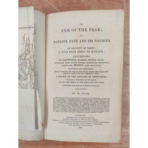 188 - RHODES E.  Peak Scenery or Excursions in Derbyshire. 3 Parts in one vol. Eng. plates. Quar... 